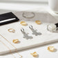Hoop Hammered Silver Butterfly Long Drop Earrings