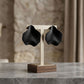 Black Matte Coating Sculpted Stud Earrings