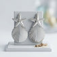 Silver Starfish Ribbed Teardrop XL Stud Earrings