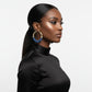 Hoop Denim Jeans Gold Bamboo Texture Earrings