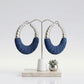 Hoop Denim Wrapped Thick Silver Bubble Earrings