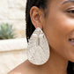 Silver Textured Teardrop Cross XL Stud Earrings