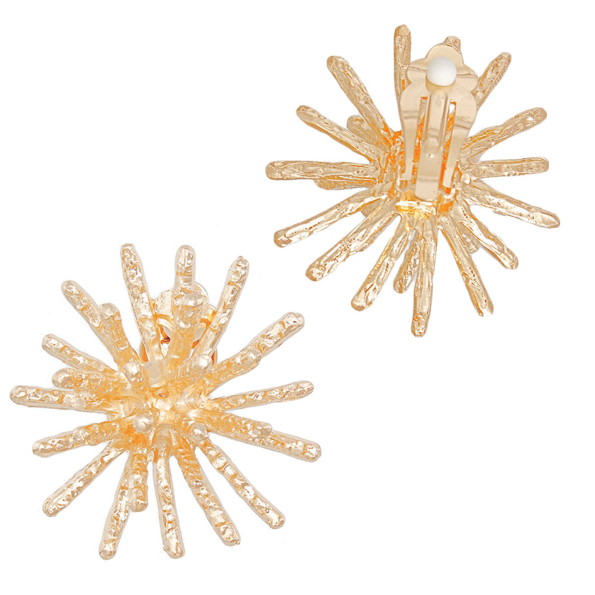 Clip On Gold Medium Spike Earrings for Women