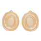 Clip On Earrings Large Gold Organic Oval for Women