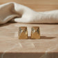 Clip On Geometric Hammered Chunky Gold Earrings