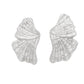 Clip On Silver Fanned Wing Polished Earrings Women