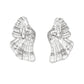 Clip On Silver Fanned Wing Polished Earrings Women