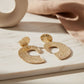 Clip On Gold Melted Metal Open C Large Earrings