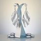 Clip On Silver Mirror Polish Melted Metal Earrings
