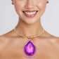 Choker Gold Formal Purple Teardrop Prism Pendant