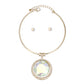 Choker Gold Formal Aurbo Round Radiant Pendant