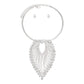 Silver Leaf Pendant Collar Set