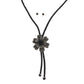 Bolo Necklace Black Stone Flower Set for Women