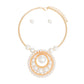 Pendant Necklace Gold Pearl Circular Set for Women