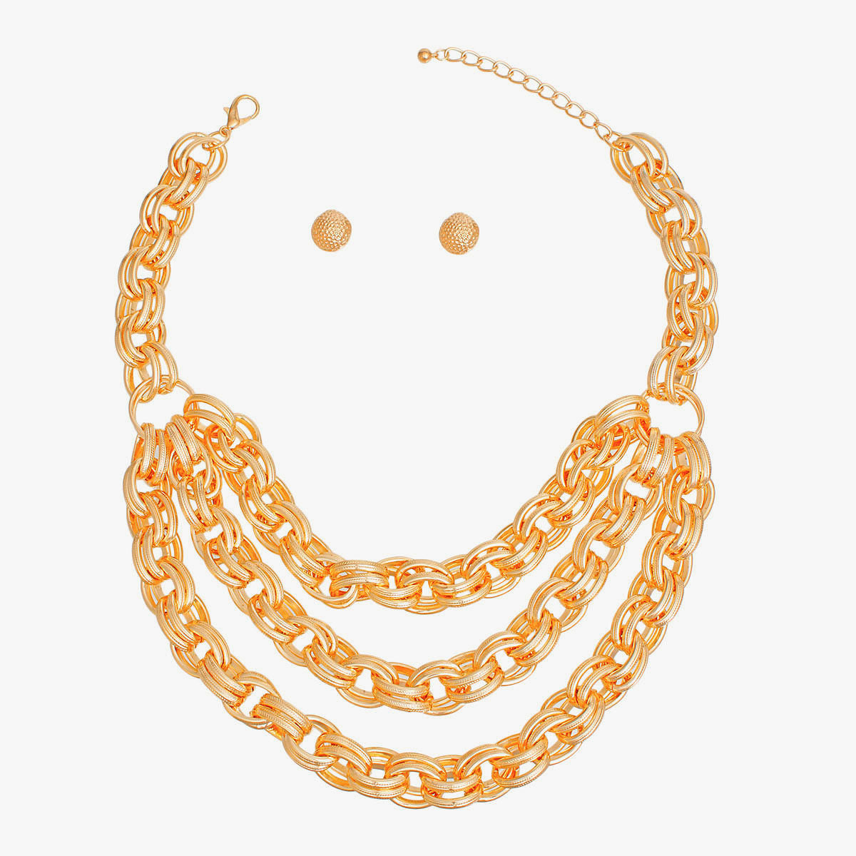 Necklace Gold Double Link Layered Set for Women