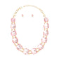 Necklace Light Pink Crystal Link Set for Women