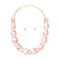 Necklace Light Pink Crystal Link Set for Women