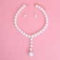 Necklace Cream Pearl Drop Pendant Set for Women