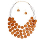 Bead Necklace Brown Long Layer Set for Women