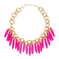 Necklace Tribal Purple Wood Fringe for Women