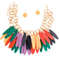 Choker Tribal Multicolor Wood Fringe Layered Set