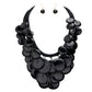 Necklace Dramatic Long Black Cord and Disc Set