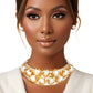 Choker Gold Rigid Pearl Armor Collar Set Women