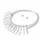 Collar Silver XLarge Coiled Wire Modern Necklace