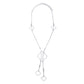 Negligee Long Silver Box Chain Quatrefoil Necklace