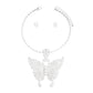 Choker Silver Pearl Butterfly Pendant Necklace
