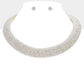 Collar Gold Pearl Stone Torque Necklace for Women