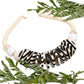 Beaded Funky Ivory and Black Disc Necklace Set