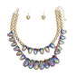 Beaded Black Iridescent Teardrop Bead Necklace