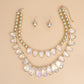 Beaded Clear Iridescent Teardrop Bead Necklace