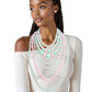 AKA Sorority Pink Green 7 Strand Pearl Necklace