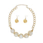 Collar Ivory Galactic Bead Gold Chain Necklace