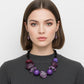 Beaded Purple Chunky Mixed Bead Tribal Necklace