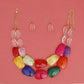 Collar Vibrant Marbled Multicolor Bead Necklace