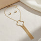 Pendant Gold Trending Quatrefoil Fringe Necklace