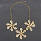 Bib Gold Chunky Floral Organic Petal Necklace