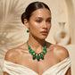 Green & Gold Resin Teardrop Cord Tribal Necklace