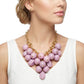 Chunky Pink Crackle Bead Chainmaille Bib Necklace