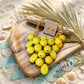 Chunky Yellow Crackle Bead Chainmaille Bib Necklace