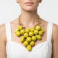 Chunky Yellow Crackle Bead Chainmaille Bib Necklace