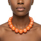 High Gloss Pearlescent Orange 24mm Bead Necklace