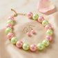 High Gloss Pearlescent Pink Green 24mm Necklace