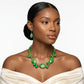 Apple Green Marbled Oval Bead Collar Necklace