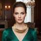 Tribal Gold Square Spring Articulated Necklace