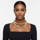 Tribal Gold Square Spring Articulated Necklace