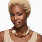 Chunky Wooden Cube & Jumbo Pearl Necklace